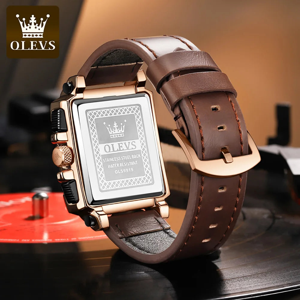 OLEVS Hollow Square Watch for Men