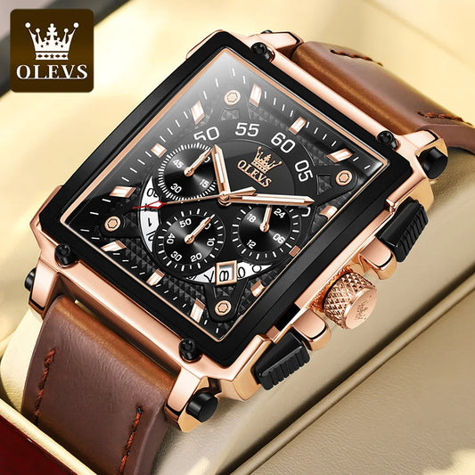 OLEVS Hollow Square Watch for Men
