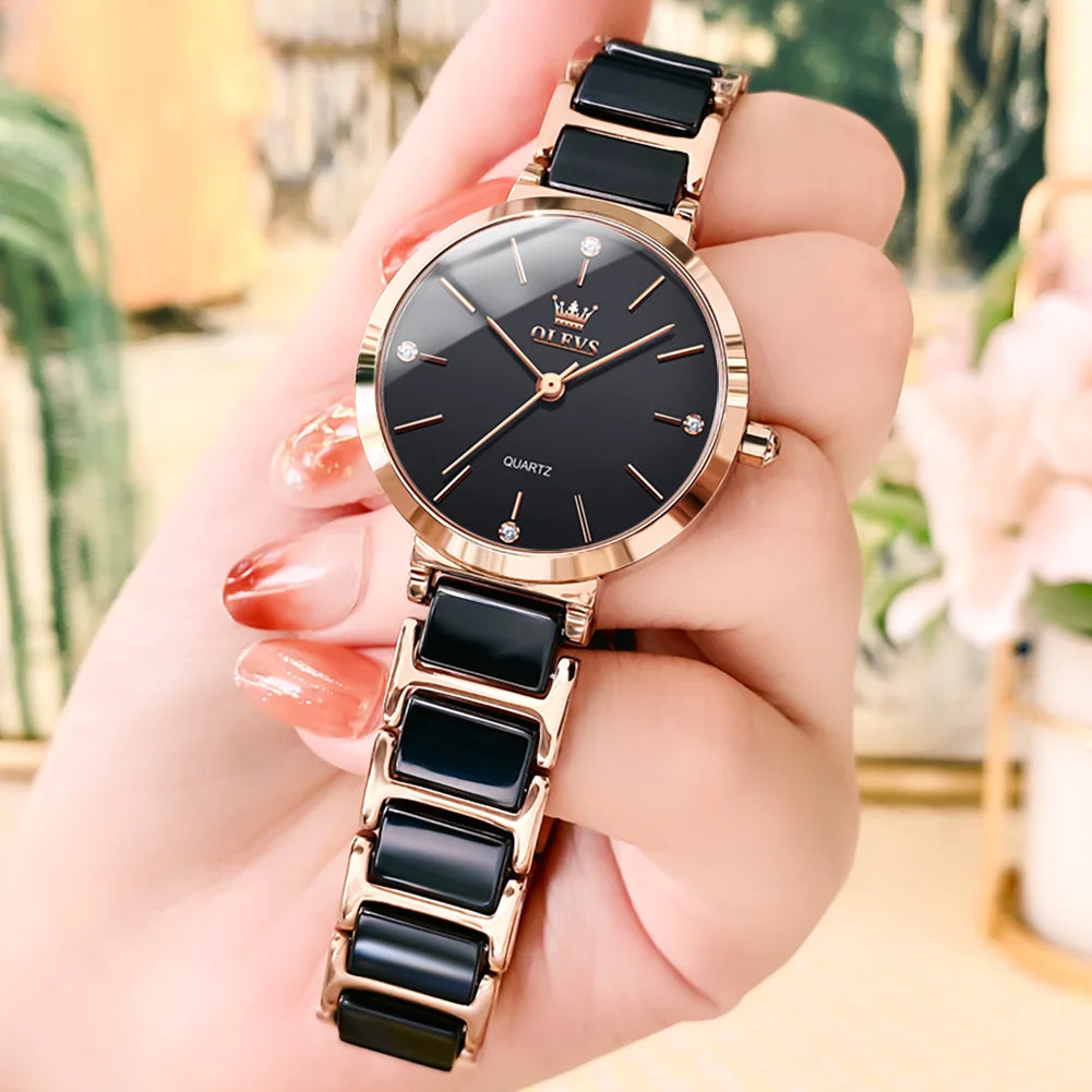 OLEVS Ceramics Strap Watch for Women