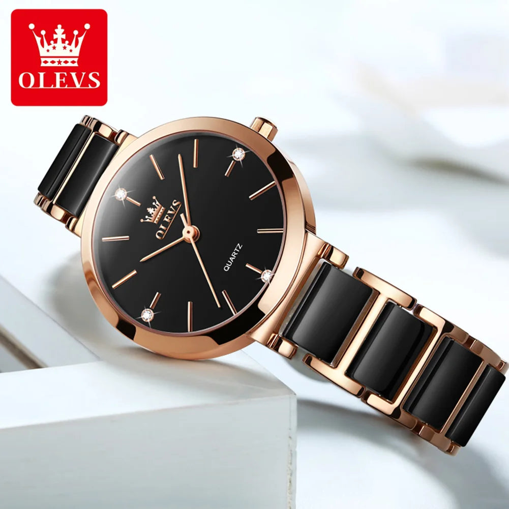 OLEVS Ceramics Strap Watch for Women